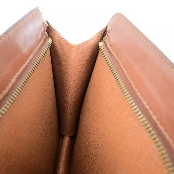 LOUIS VUITTON LV Pochette Homme Clutch Bag Monogram Leather Brown - Picture 14 of 16